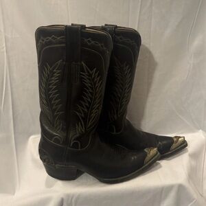 Vintage Ben Miller Men’s 8.5 Black Leather Western Cowboy Boots